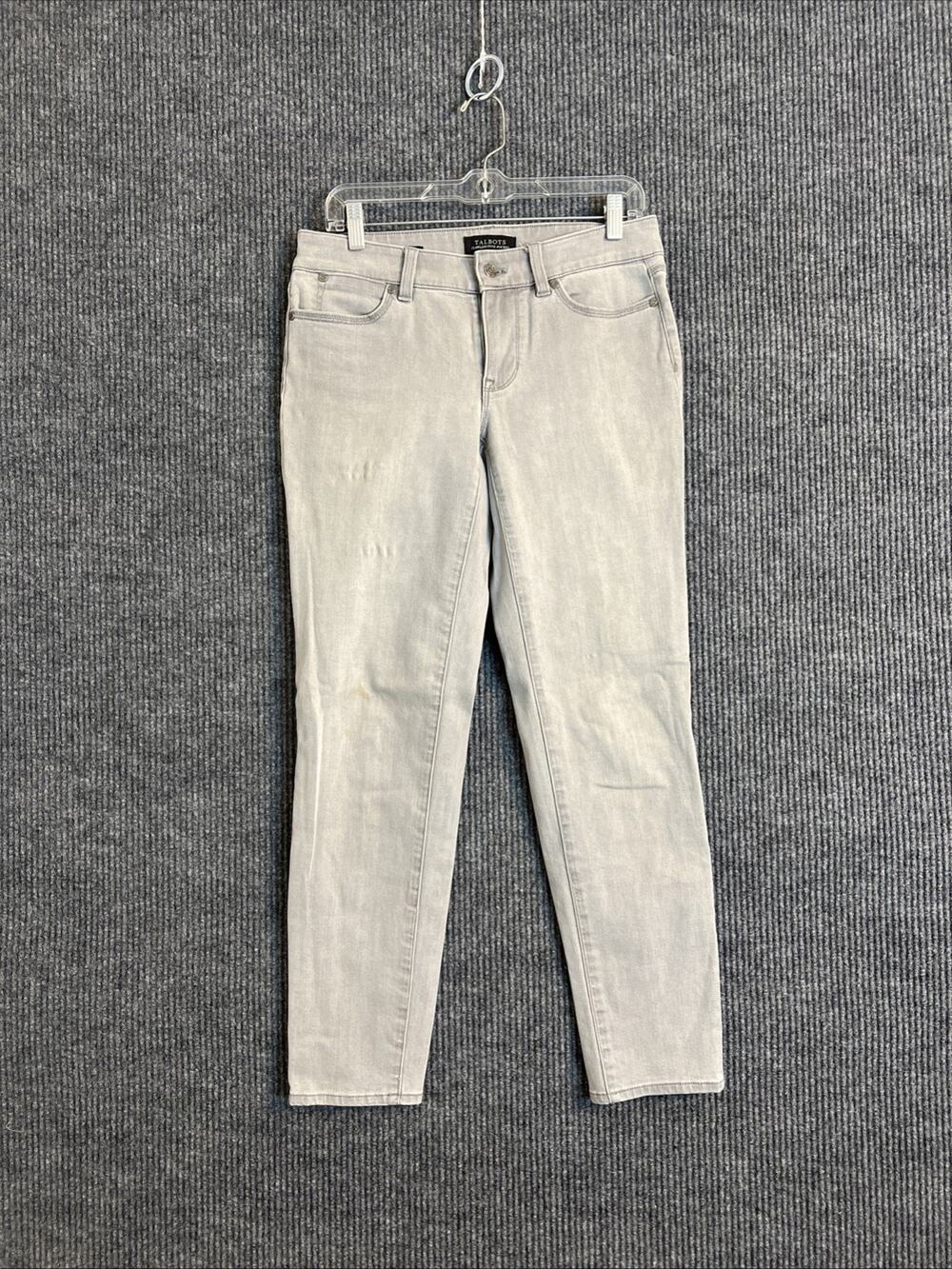 Talbots Womens Boyfriend Jeans Size 2 Gray Denim Flawless Five Pocket Stretch